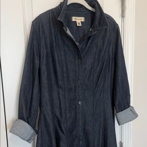 Madewell Dark Blue Denim Long Sleeve Dress
